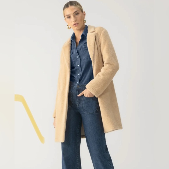 Anthropologie Hometown Jacket Toasted Oat Melange Neutral Motif Trench Coat XL - Picture 2 of 12